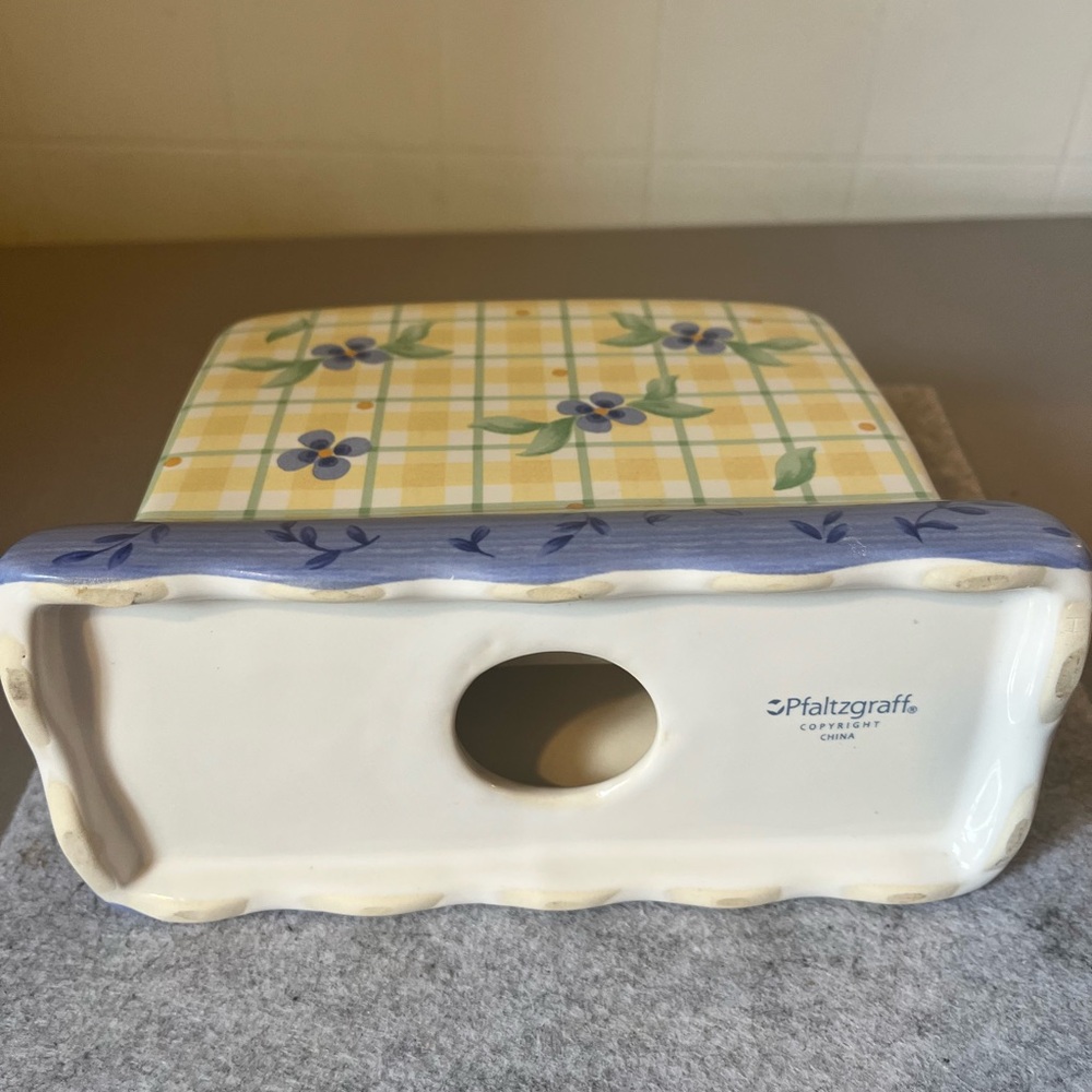Pfaltzgraff Summer Breeze Napkin Holder Vintage Ceramic Cottagecore - Picture 4 of 10